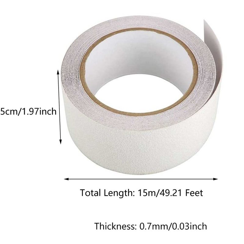 SEIWEI Anti Slip Tape 2 inch x 33 feet Safety Non Slip High Grip Adhesive Flooring Sticky Strip Steps Tread Waterproof Indoor Outdoor Red and White - Image 2